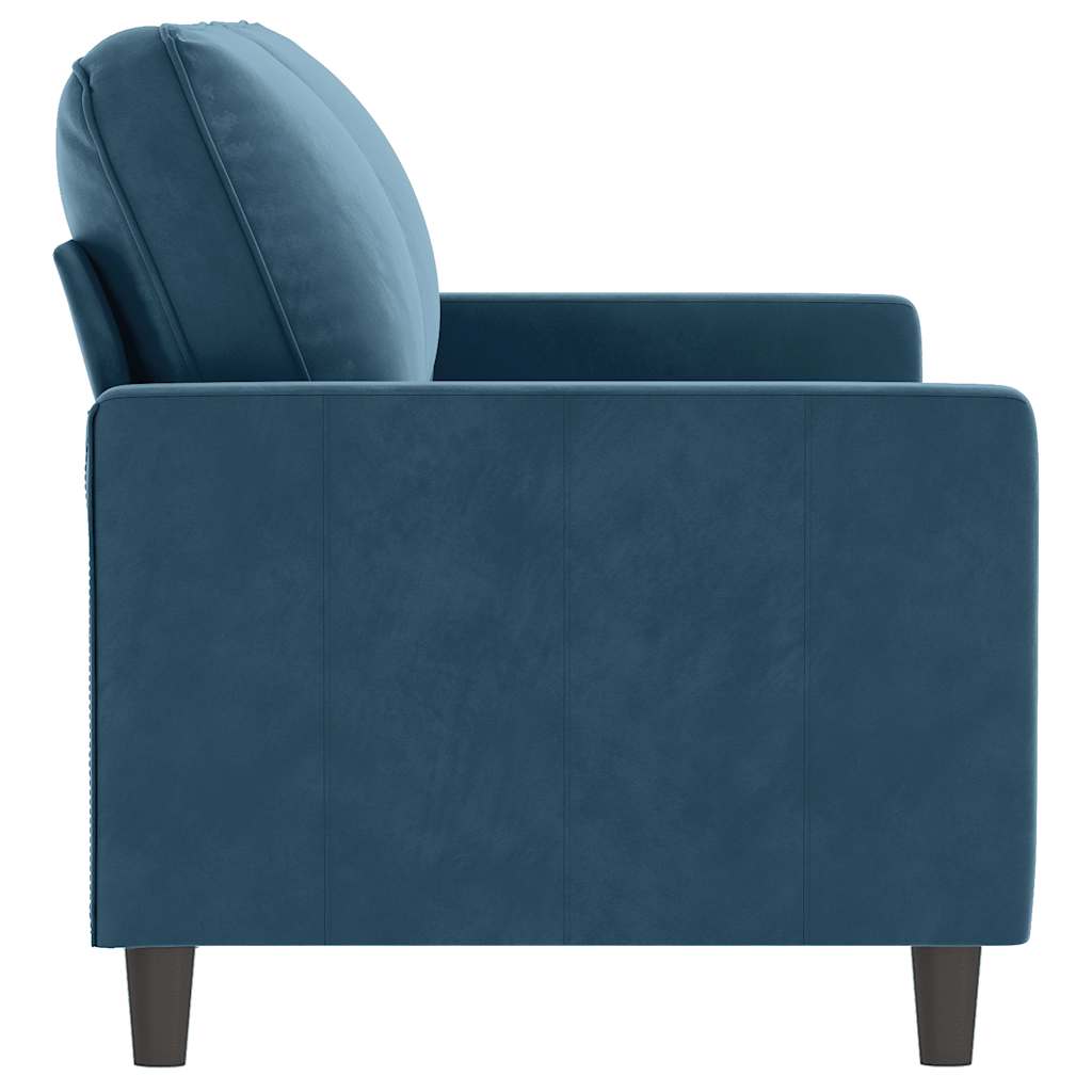 Canapé à 2 places Bleu 140 cm Velours - XIOS