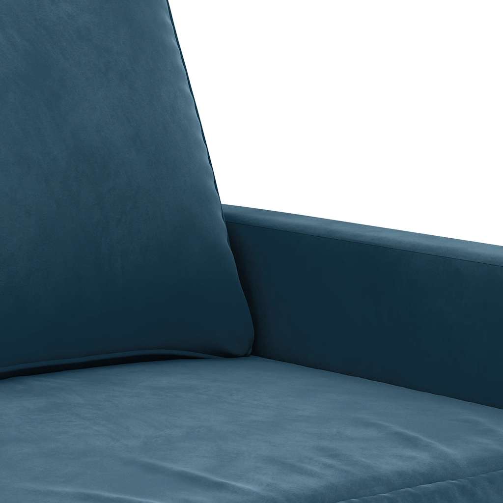 Canapé à 2 places Bleu 140 cm Velours - XIOS