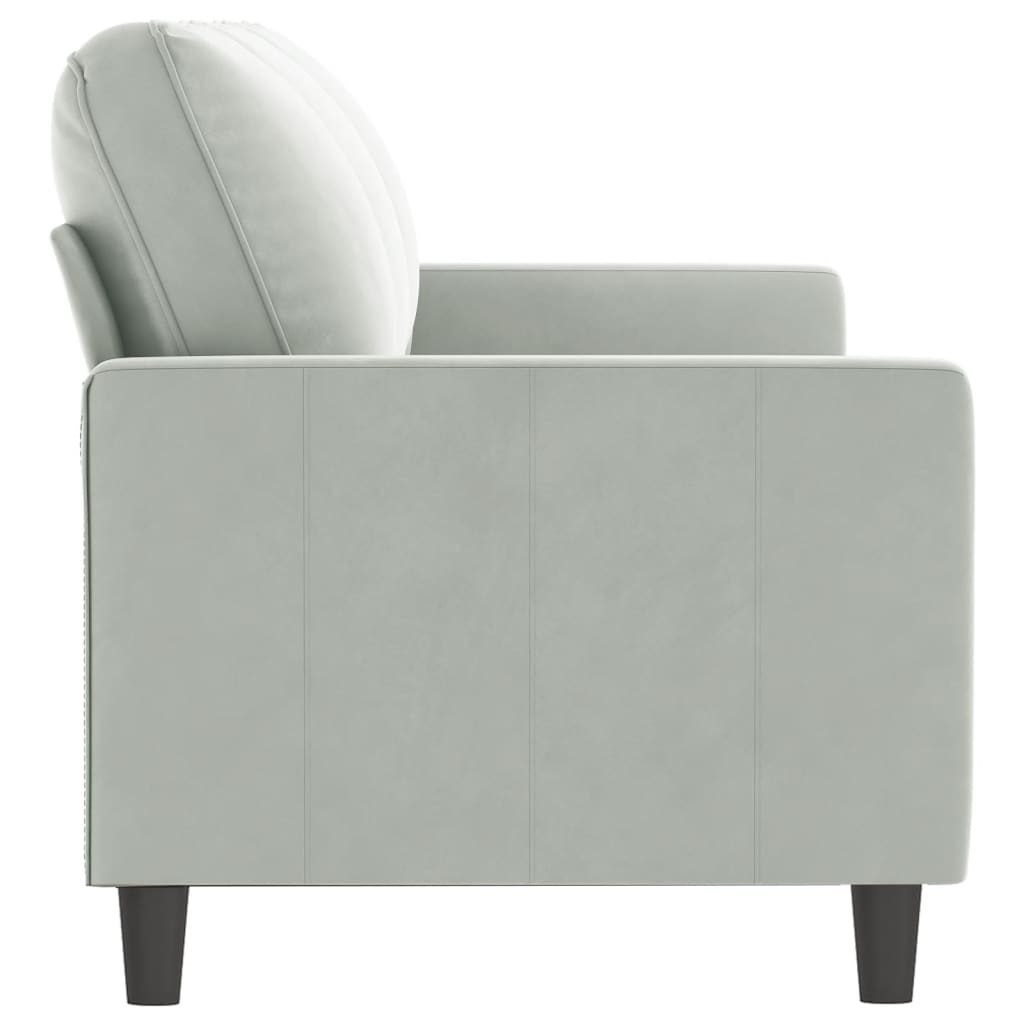 Canapé à 3 places Gris clair 180 cm Velours - XIOS