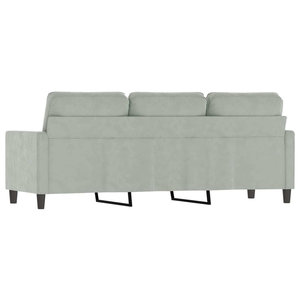 Canapé à 3 places Gris clair 180 cm Velours - XIOS