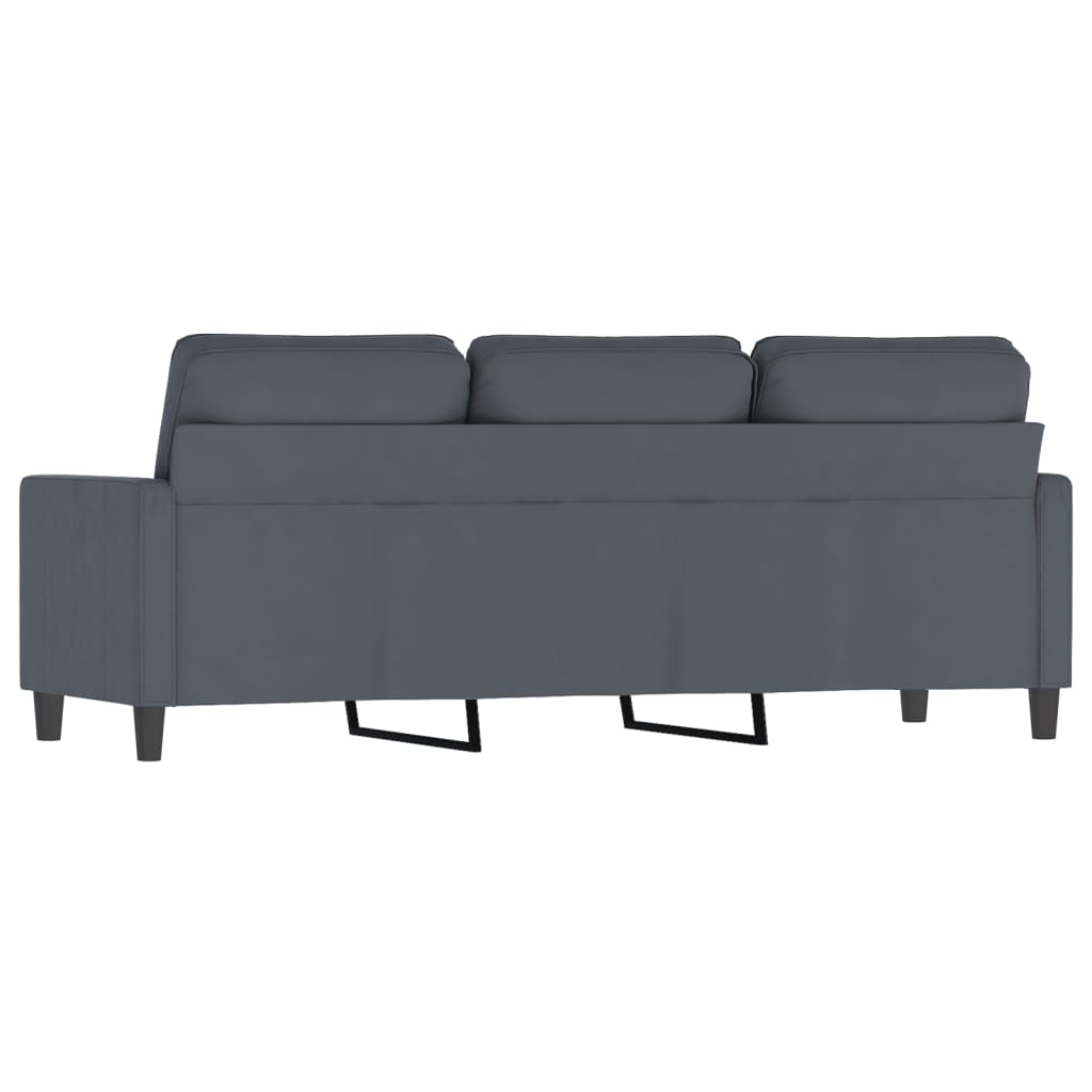 Canapé à 3 places Gris foncé 180 cm Velours - XIOS