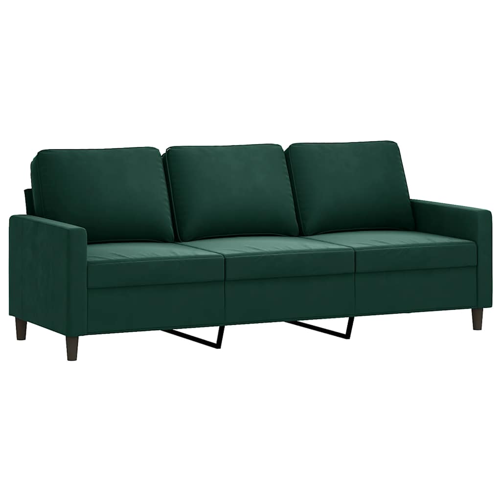 Canapé à 3 places Vert foncé 180 cm Velours - XIOS
