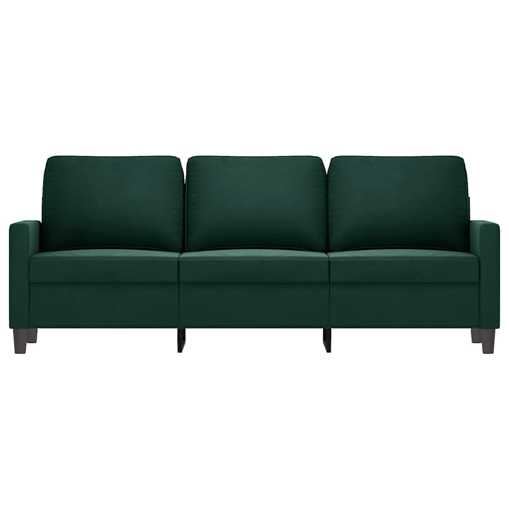 Canapé à 3 places Vert foncé 180 cm Velours