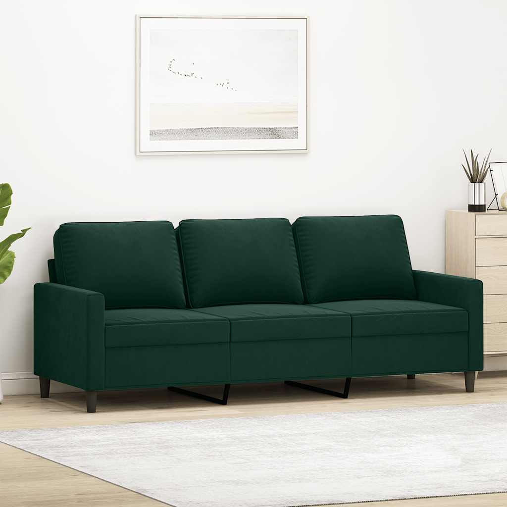 Canapé à 3 places Vert foncé 180 cm Velours - XIOS