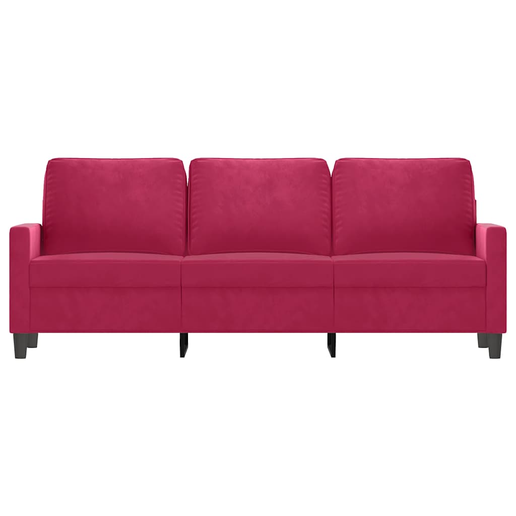Canapé à 3 places Rouge bordeaux 180 cm Velours - XIOS