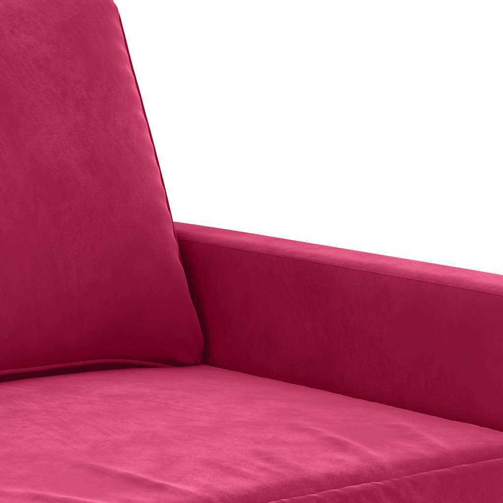Canapé à 3 places Rouge bordeaux 180 cm Velours - XIOS
