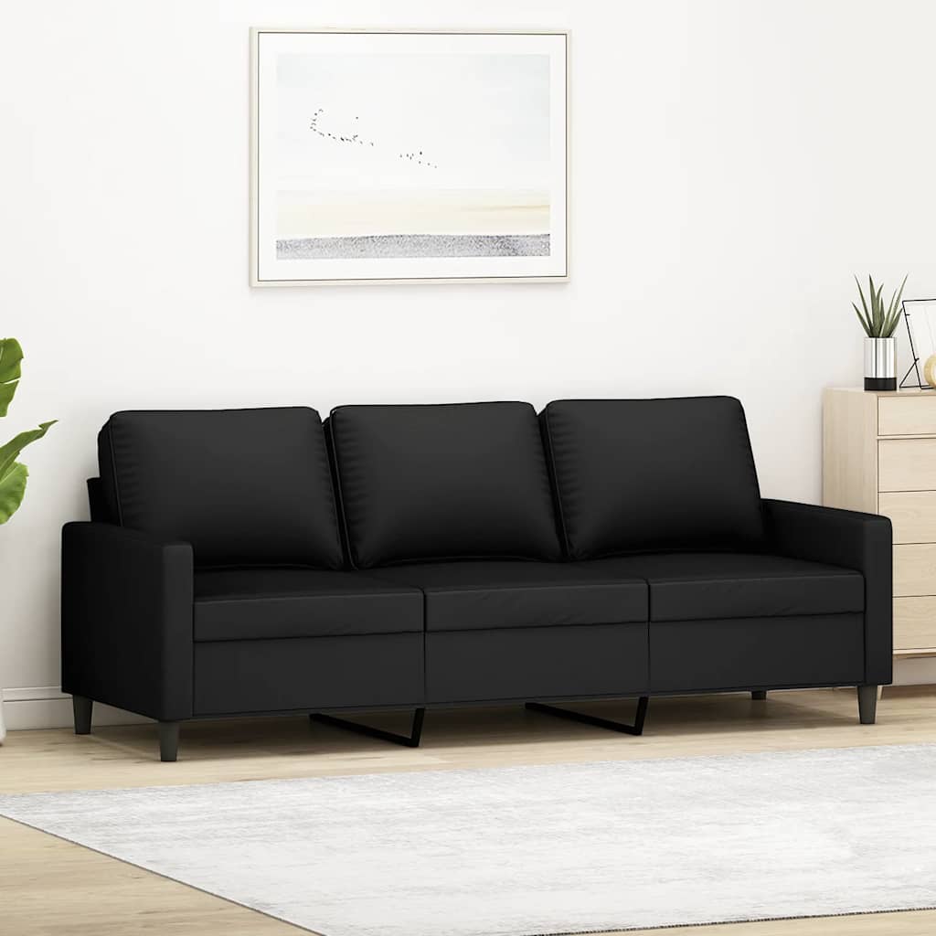 Canapé à 3 places Noir 180 cm Velours - XIOS