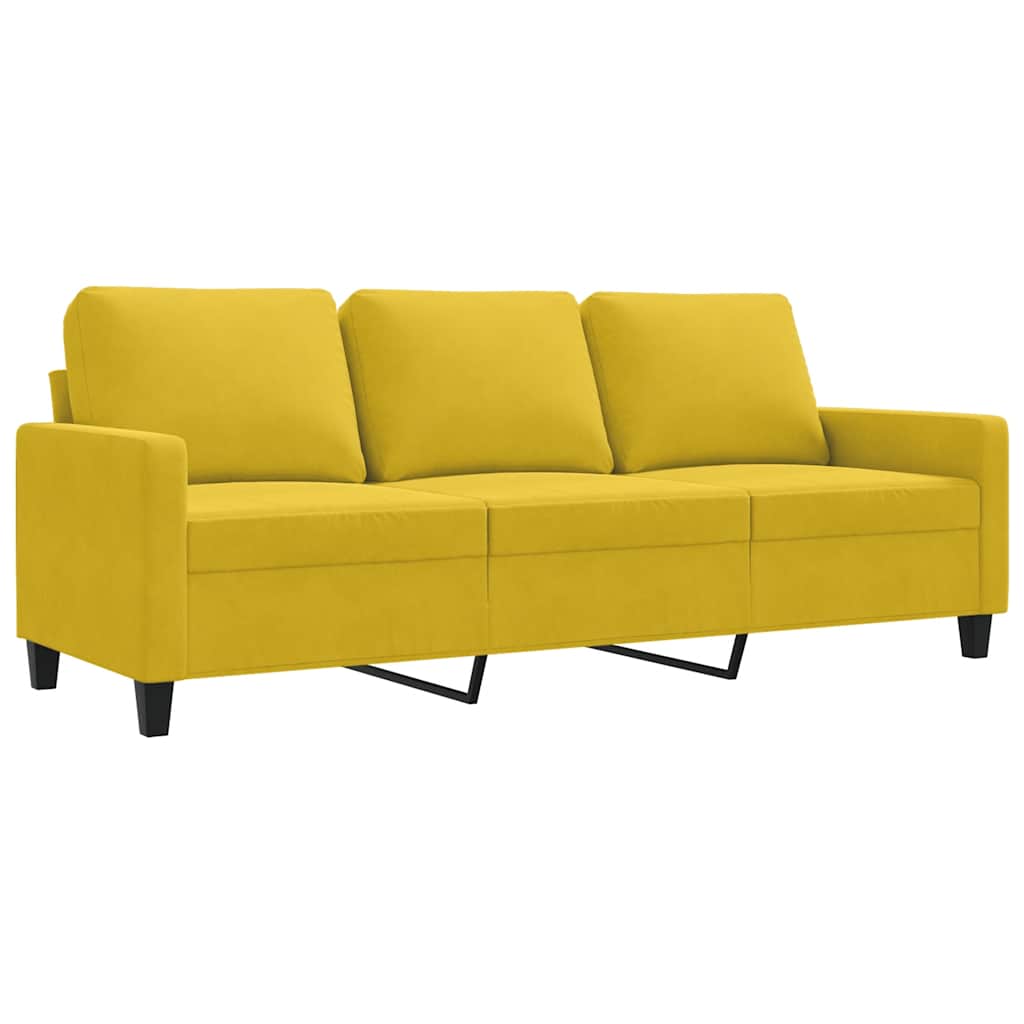 Canapé à 3 places Jaune 180 cm Velours - XIOS