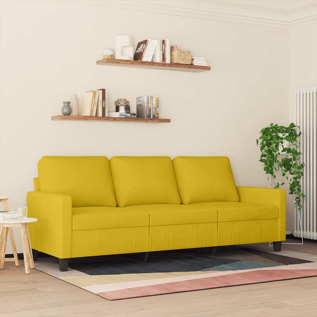 Canapé à 3 places Jaune 180 cm Velours - XIOS