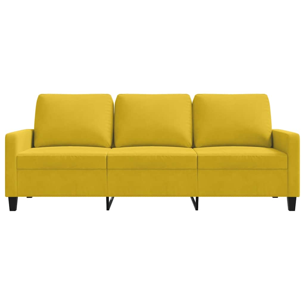 Canapé à 3 places Jaune 180 cm Velours - XIOS