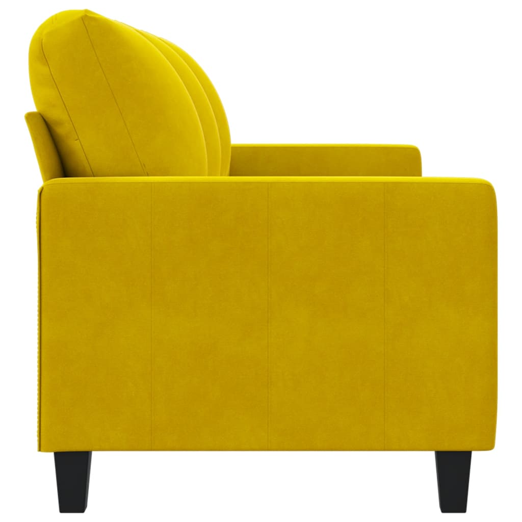 Canapé à 3 places Jaune 180 cm Velours - XIOS