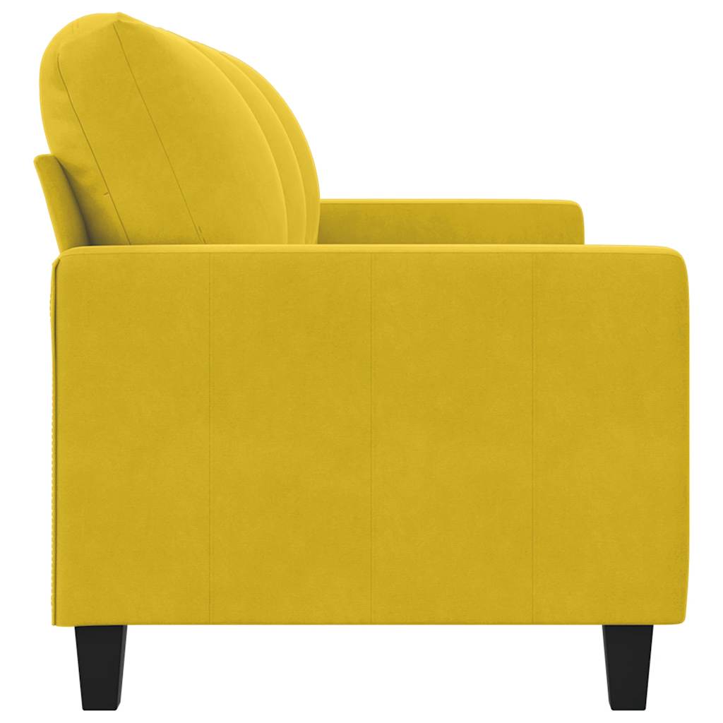 Canapé à 3 places Jaune 180 cm Velours - XIOS