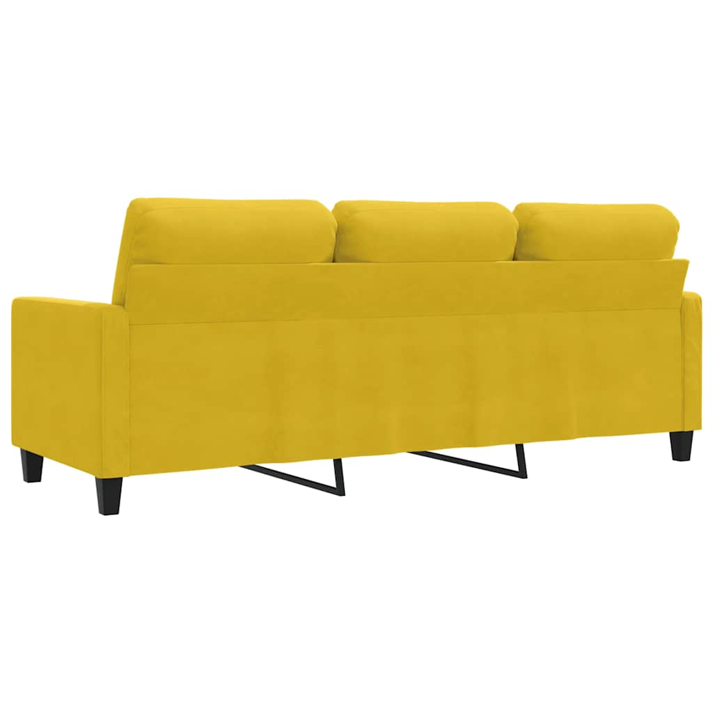 Canapé à 3 places Jaune 180 cm Velours - XIOS