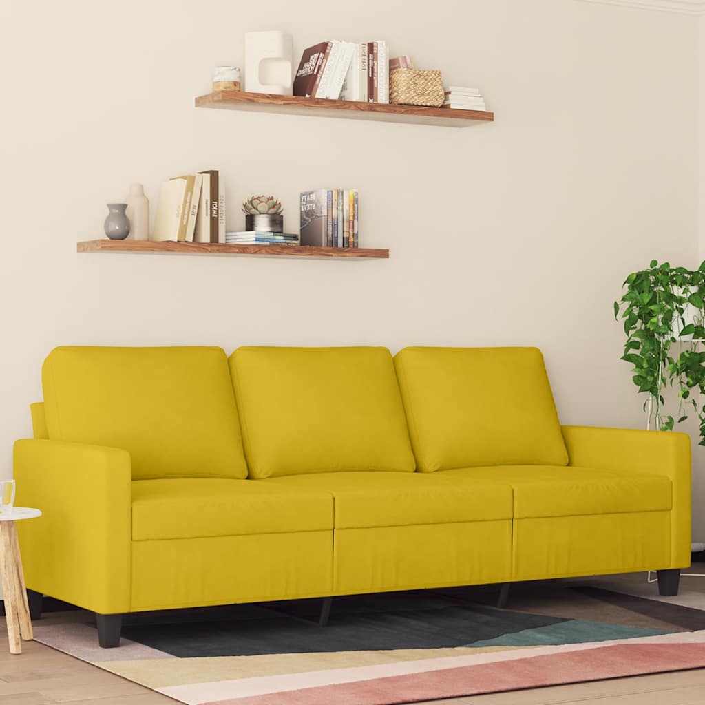 Canapé à 3 places Jaune 180 cm Velours - XIOS