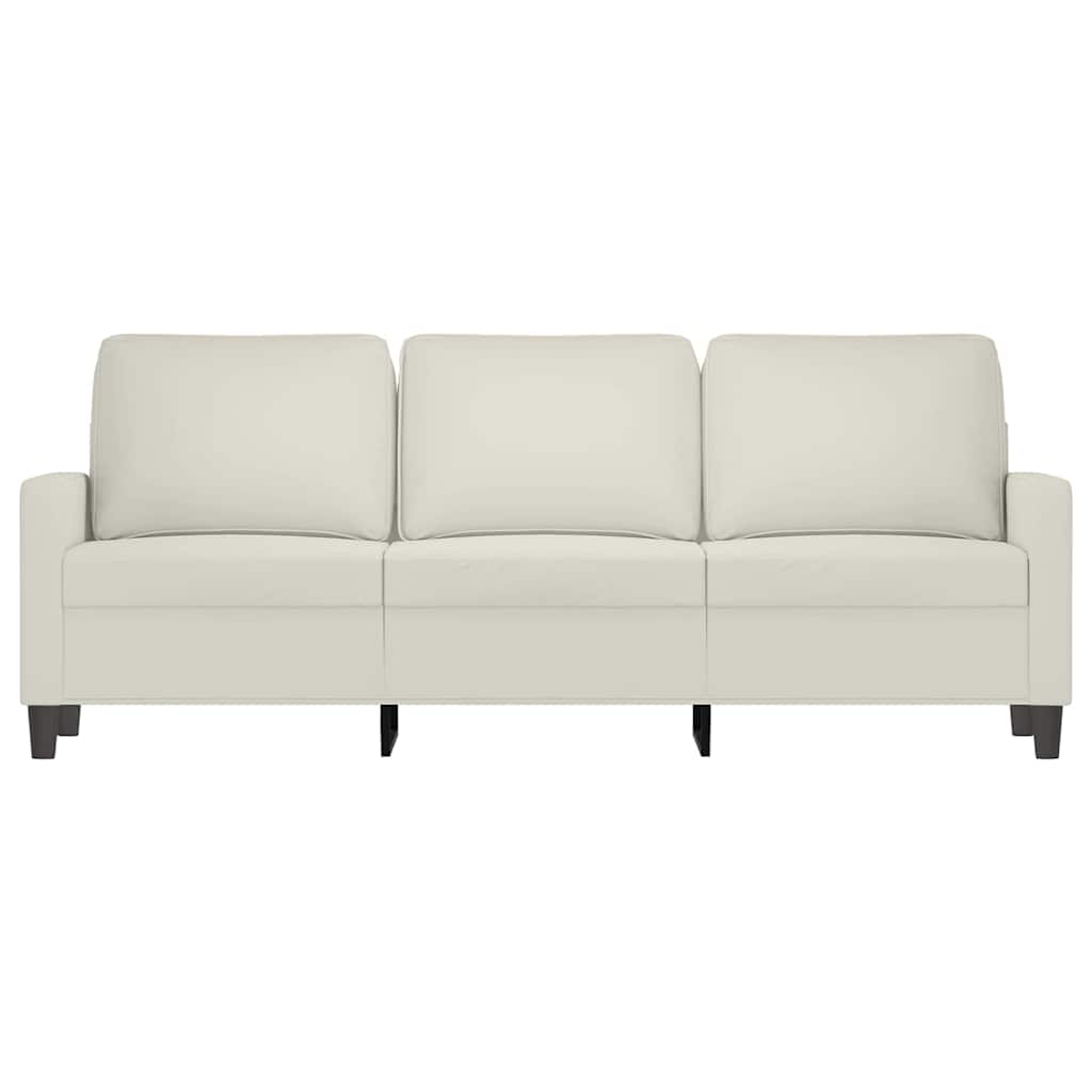 Canapé à 3 places Crème 180 cm Velours - XIOS