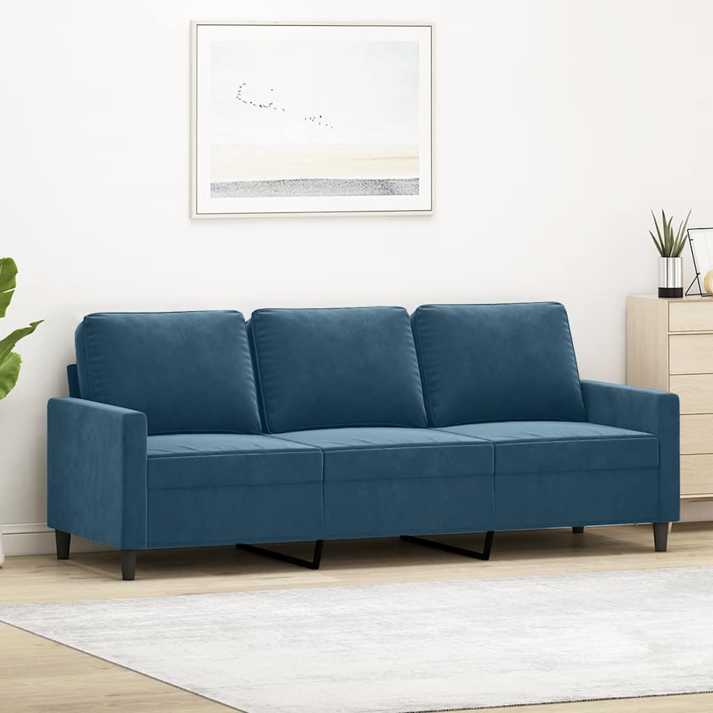 Canapé à 3 places Bleu 180 cm Velours - XIOS