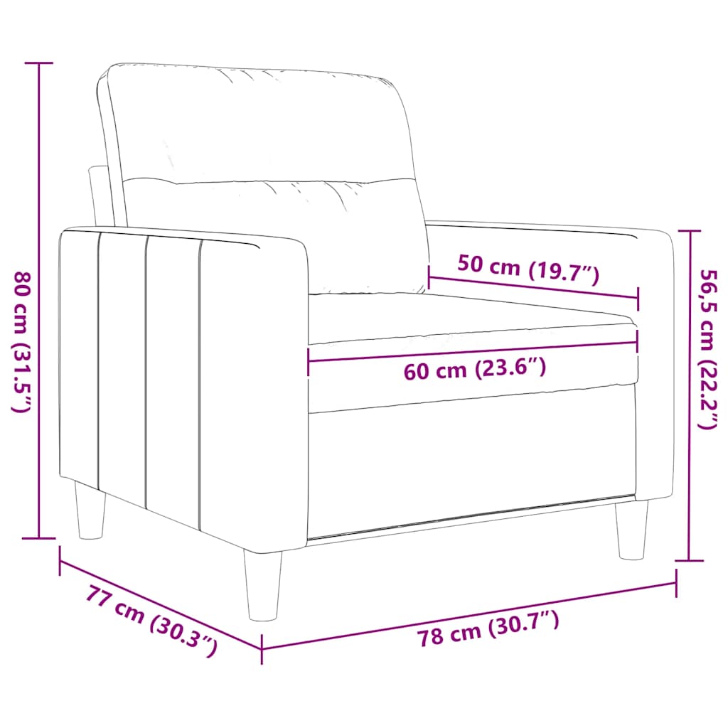 Fauteuil Gris foncé 60 cm Tissu - XIOS