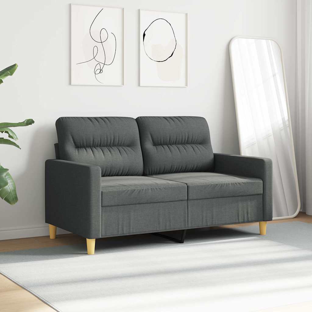 Canapé à 2 places Gris foncé 120 cm Tissu - XIOS