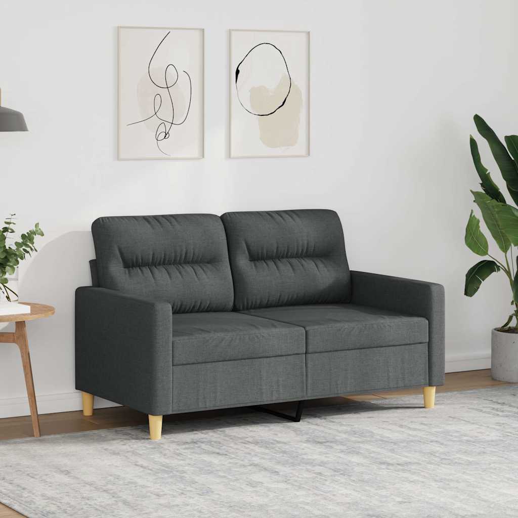Canapé à 2 places Gris foncé 120 cm Tissu - XIOS