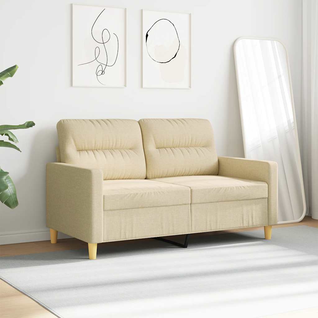 Canapé à 2 places Crème 120 cm Tissu - XIOS