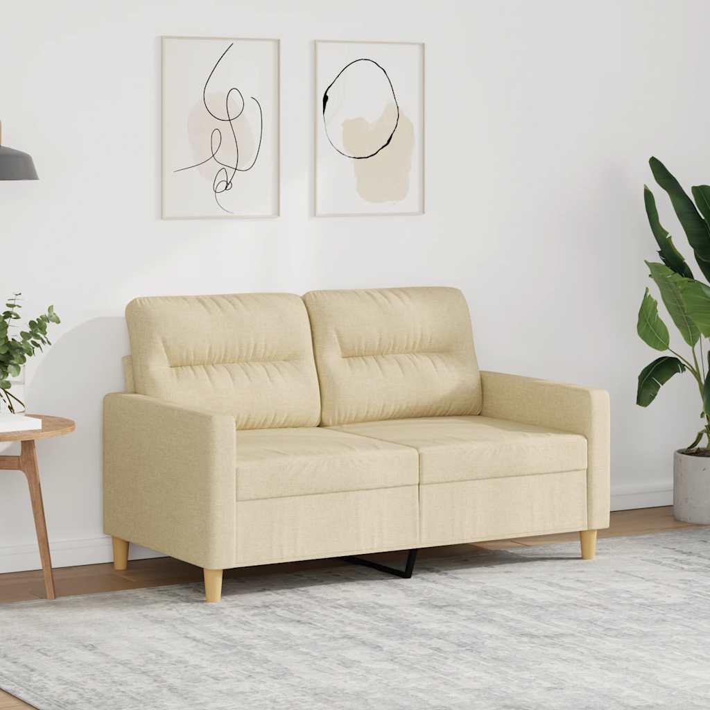Canapé à 2 places Crème 120 cm Tissu - XIOS