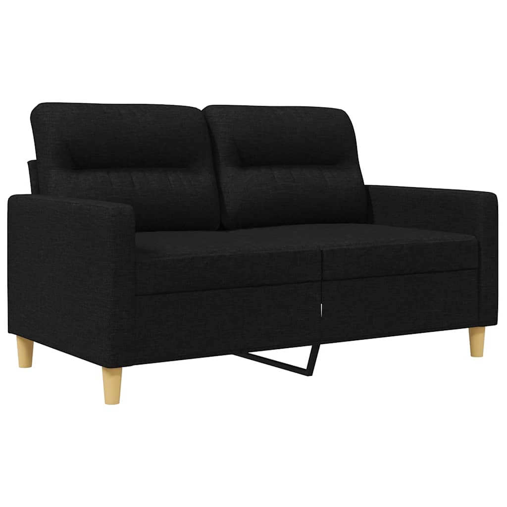 Canapé à 2 places Noir 120 cm Tissu