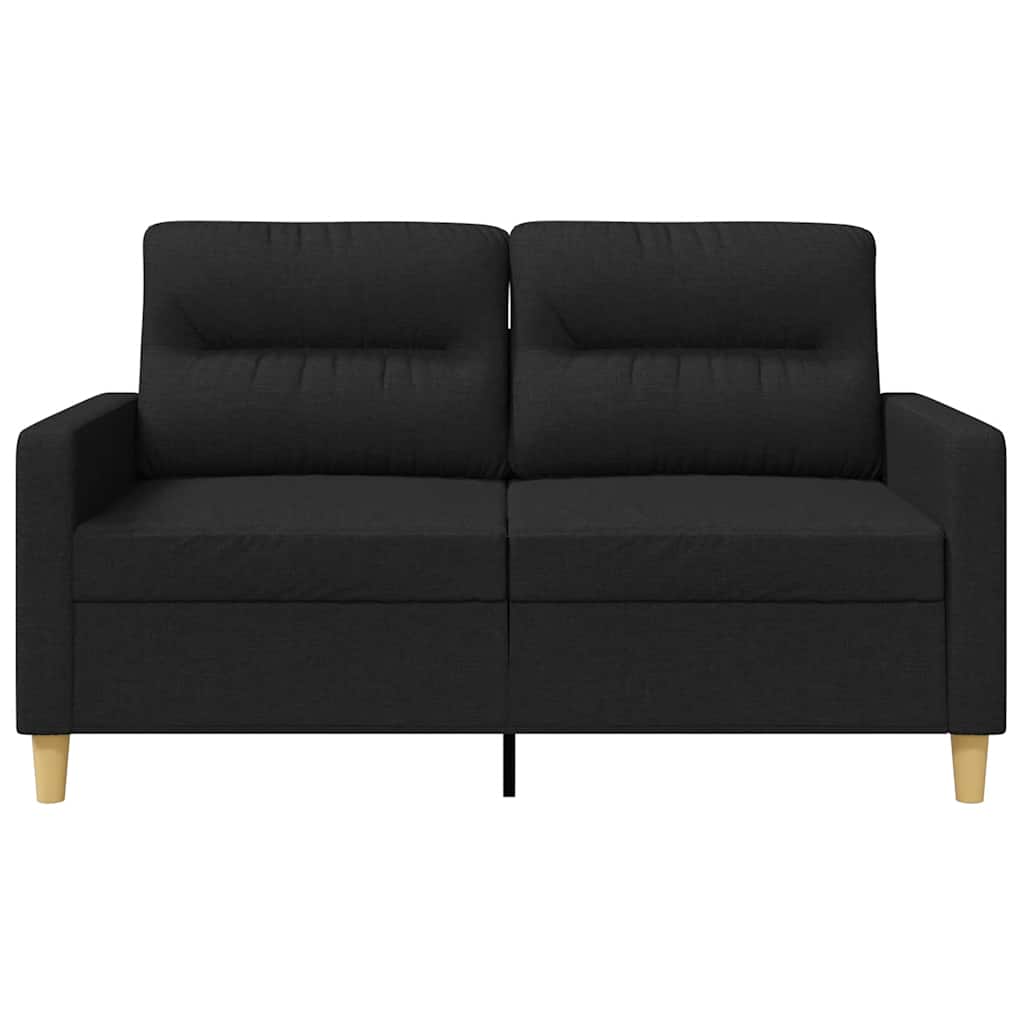 Canapé à 2 places Noir 120 cm Tissu