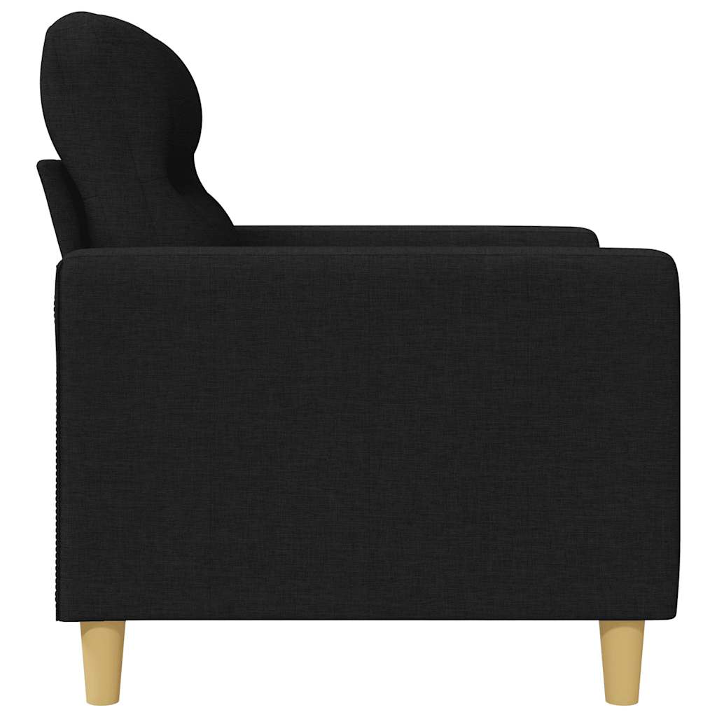 Canapé à 2 places Noir 120 cm Tissu