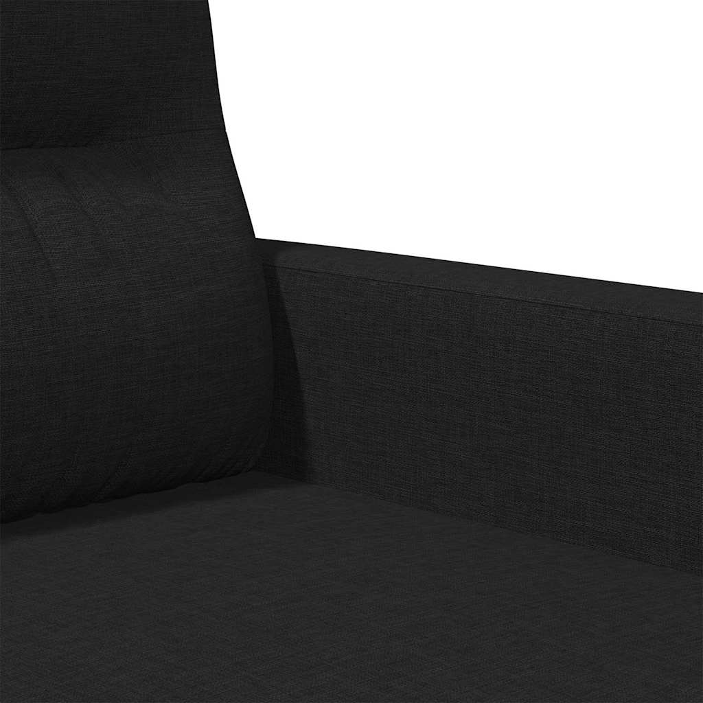 Canapé à 2 places Noir 120 cm Tissu