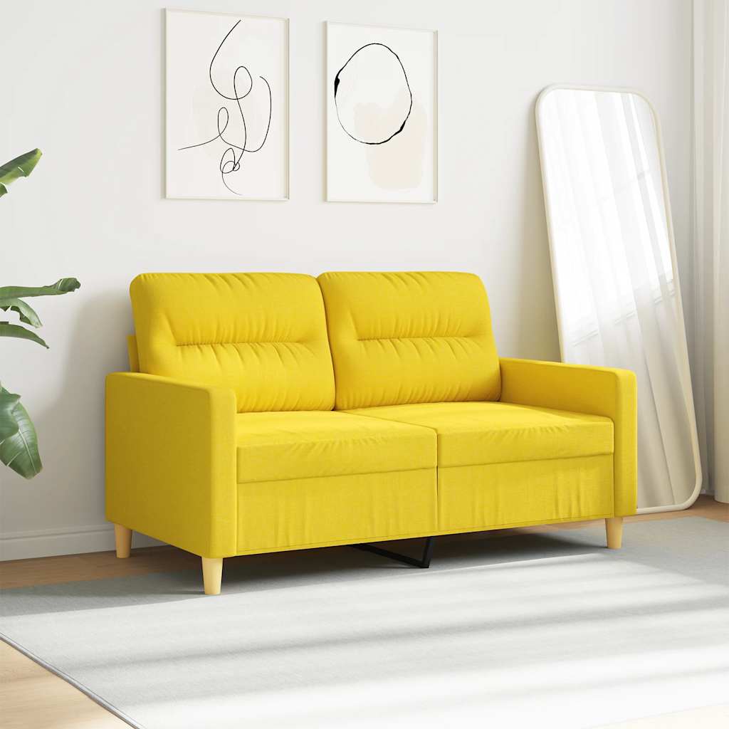 Canapé à 2 places Jaune clair 120 cm Tissu - XIOS