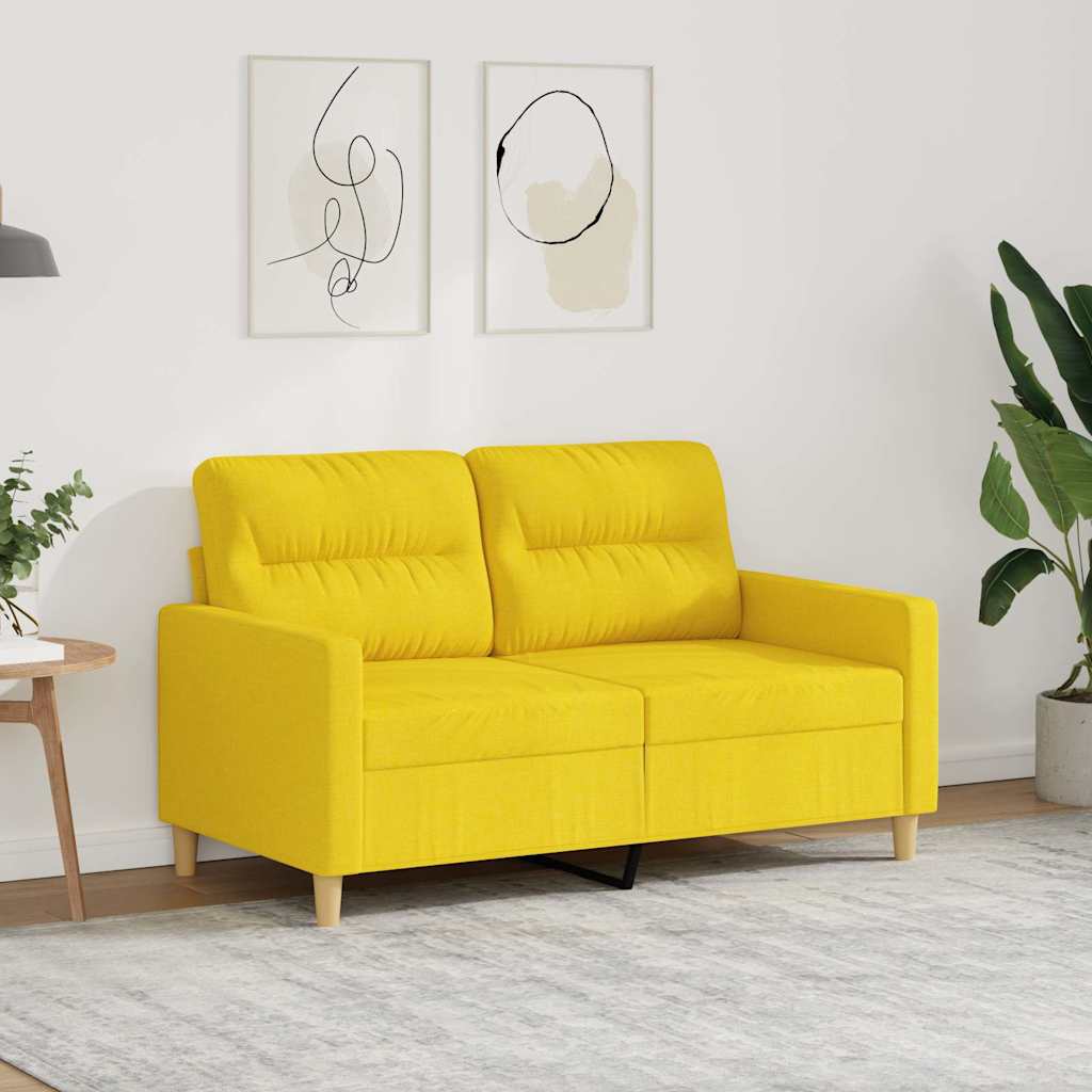 Canapé à 2 places Jaune clair 120 cm Tissu - XIOS