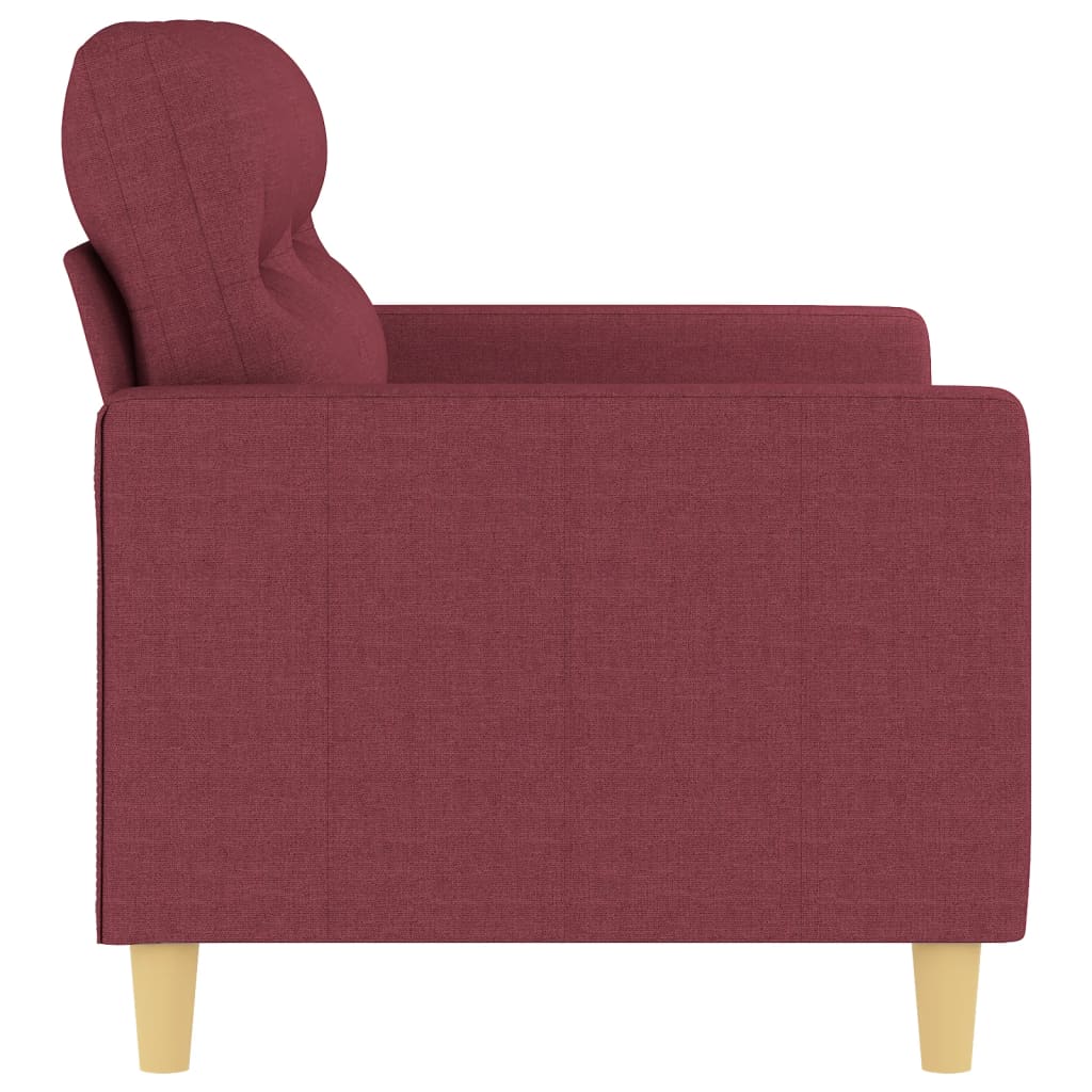 Canapé à 2 places Rouge bordeaux 120 cm Tissu - XIOS