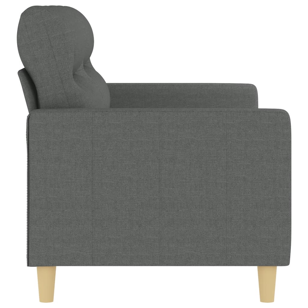 Canapé à 2 places Gris foncé 140 cm Tissu - XIOS
