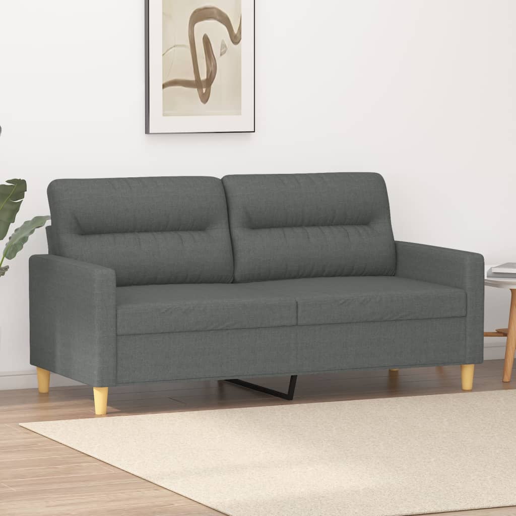 Canapé à 2 places Gris foncé 140 cm Tissu - XIOS