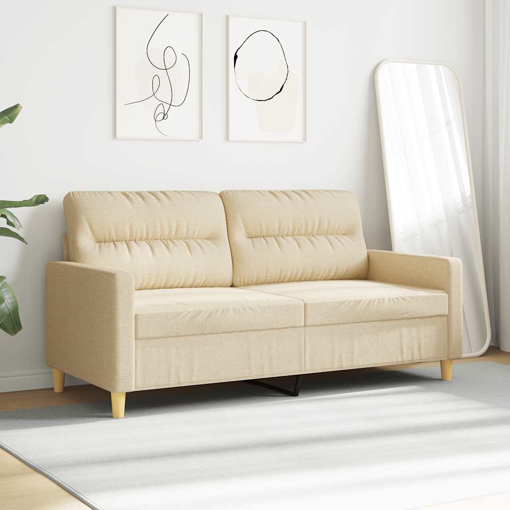 Canapé à 2 places Crème 140 cm Tissu - XIOS