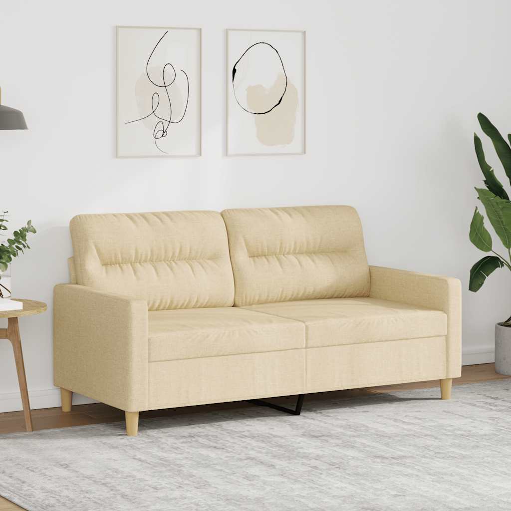 Canapé à 2 places Crème 140 cm Tissu - XIOS