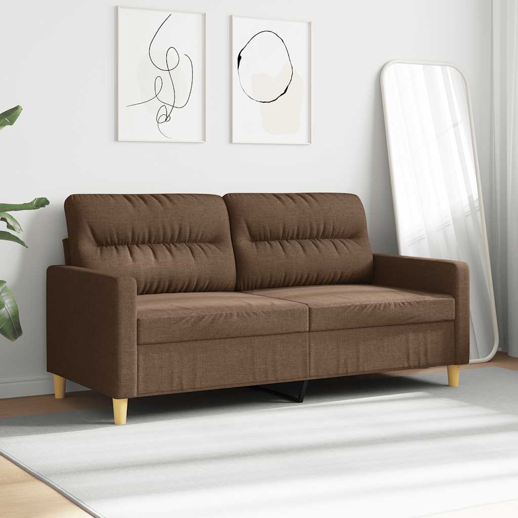 Canapé à 2 places Marron 140 cm Tissu - XIOS