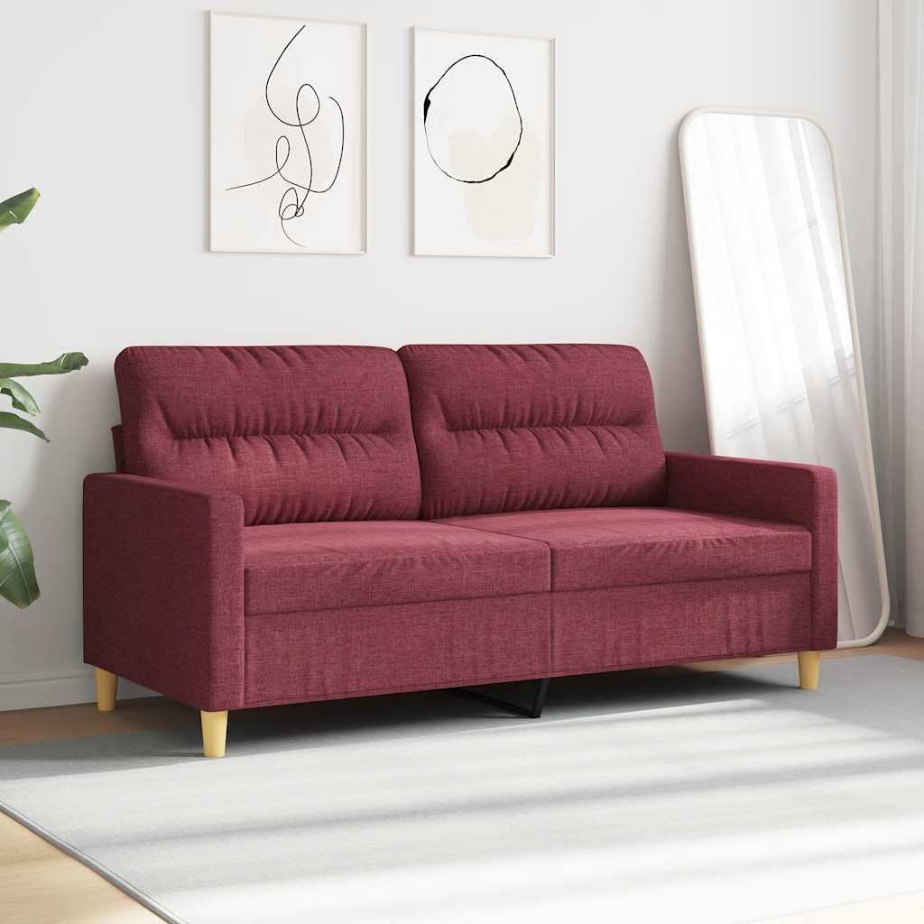 Canapé à 2 places Rouge bordeaux 140 cm Tissu - XIOS