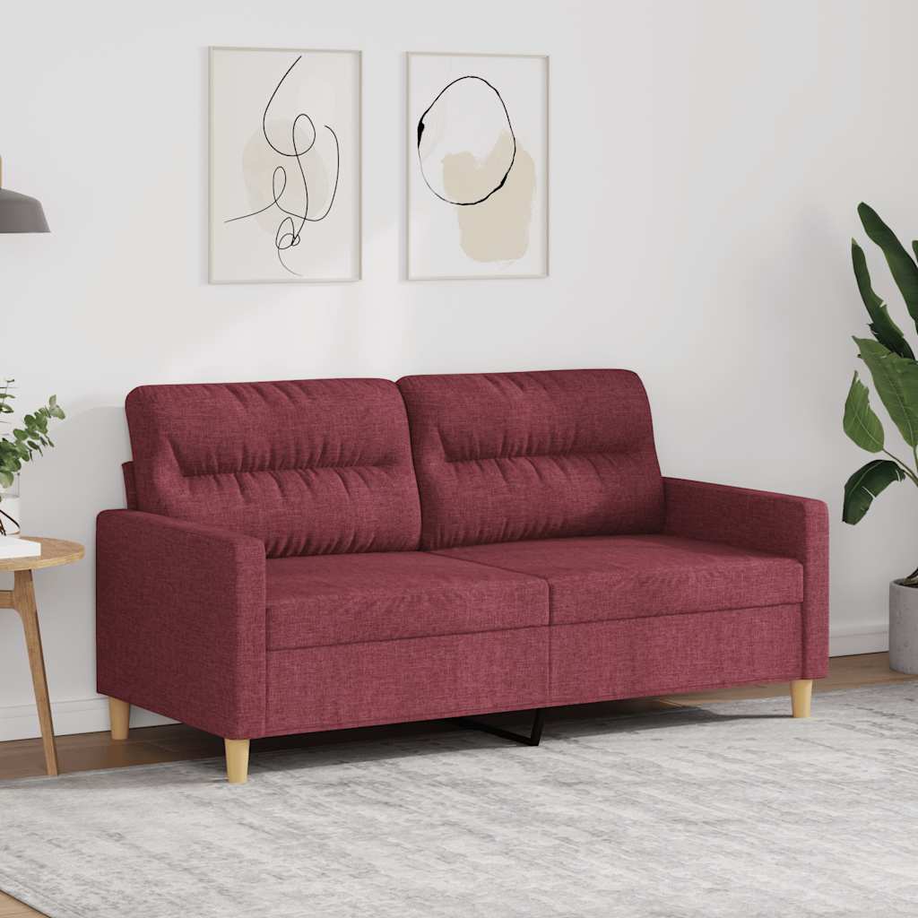 Canapé à 2 places Rouge bordeaux 140 cm Tissu - XIOS
