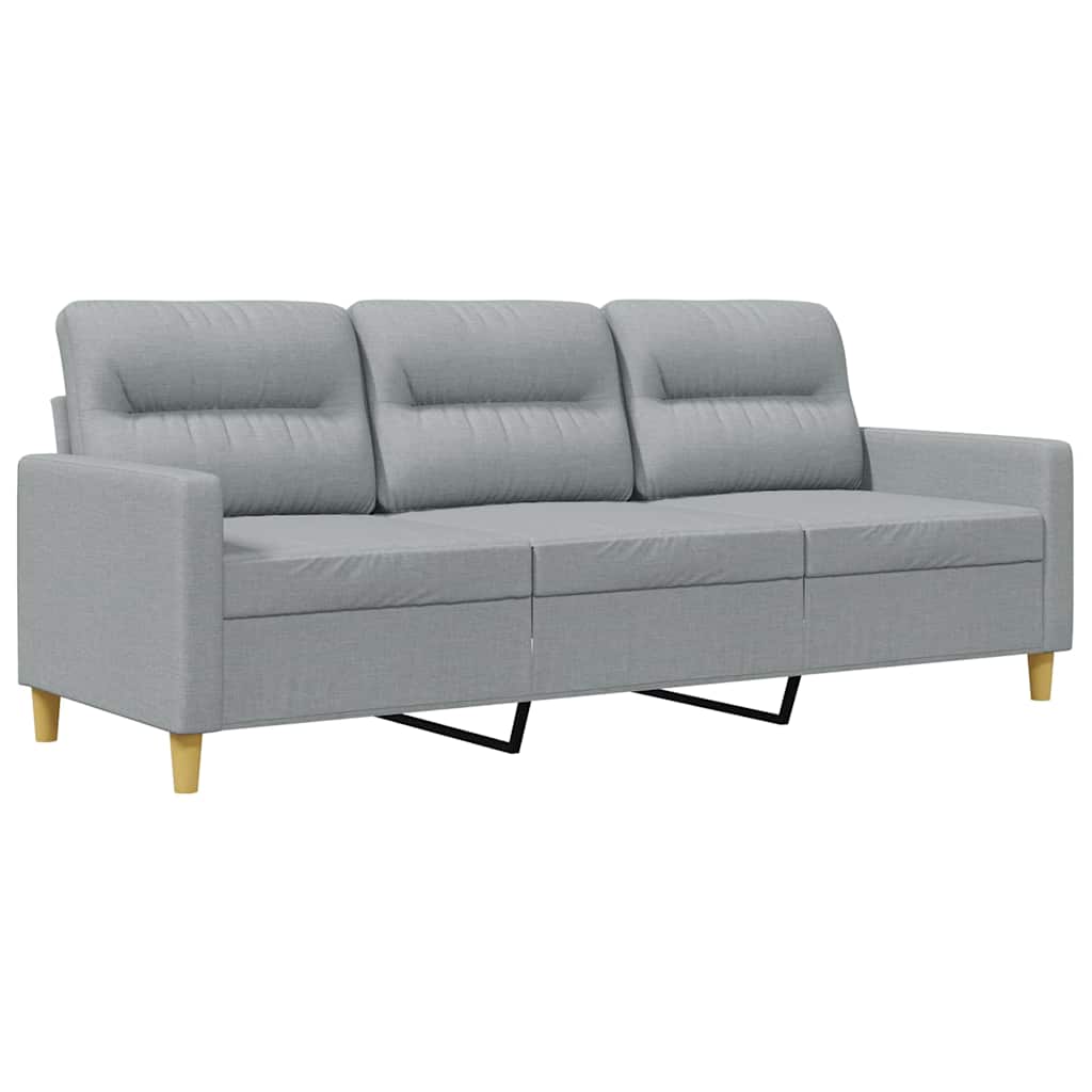 Canapé à 3 places Gris clair 180 cm Tissu - XIOS