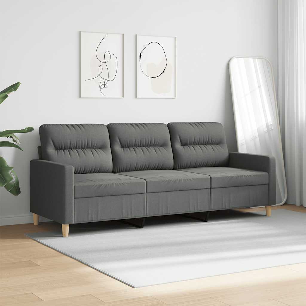 Canapé à 3 places Gris foncé 180 cm Tissu - XIOS