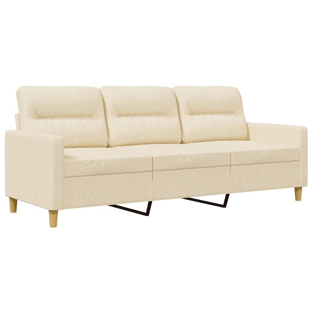 Canapé à 3 places Crème 180 cm Tissu - XIOS