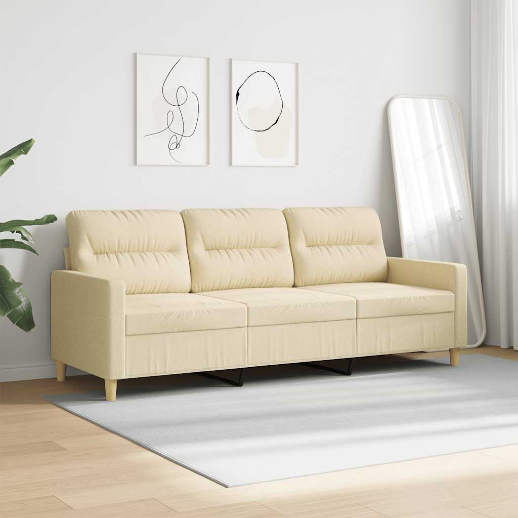 Canapé à 3 places Crème 180 cm Tissu - XIOS