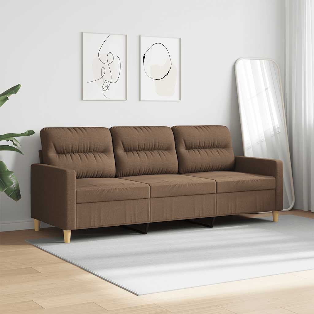 Canapé à 3 places Marron 180 cm Tissu - XIOS