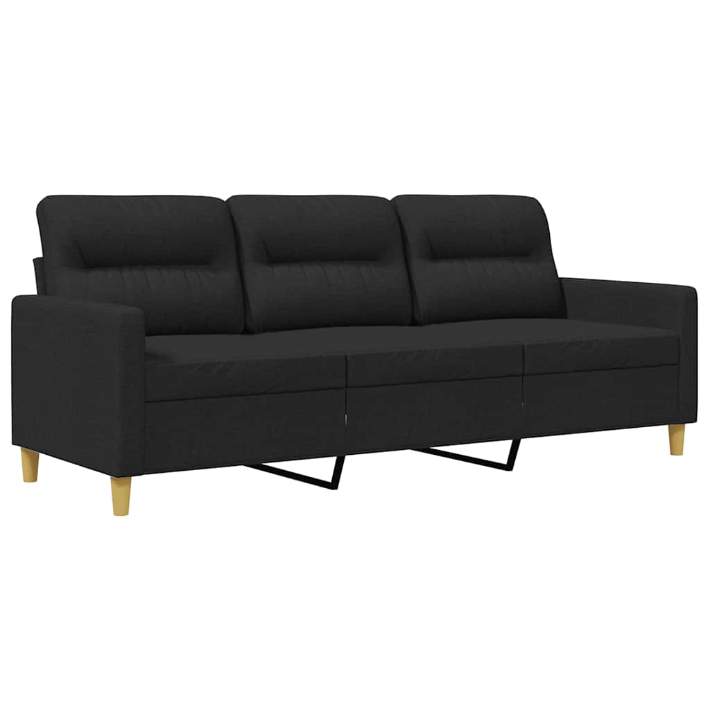 Canapé à 3 places Noir 180 cm Tissu - XIOS