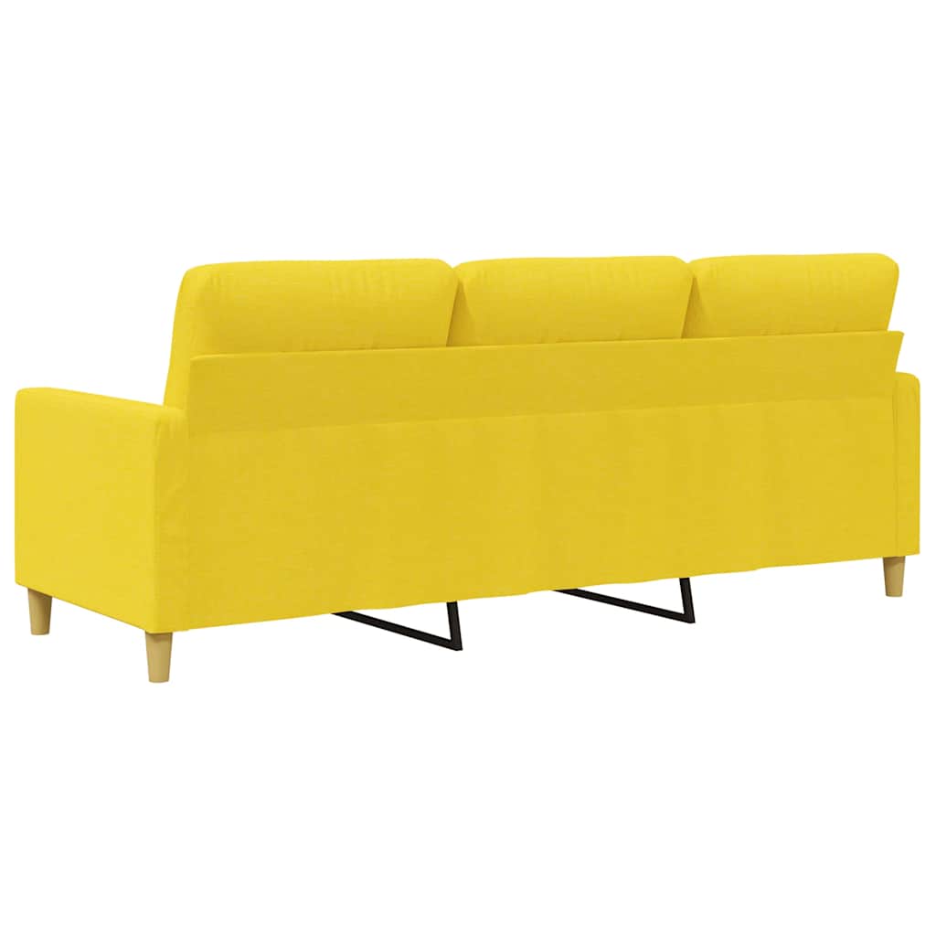 Canapé à 3 places Jaune clair 180 cm Tissu