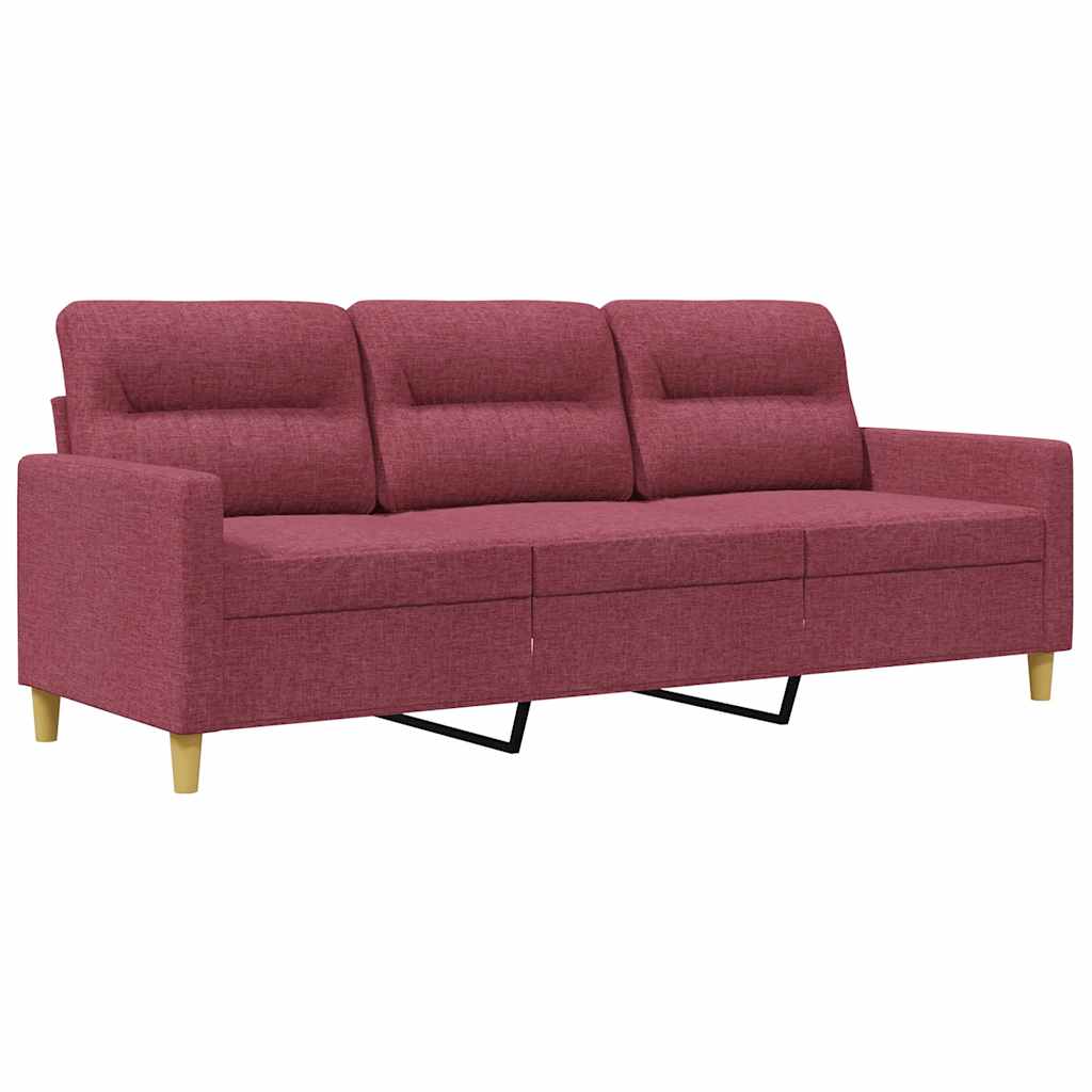 Canapé à 3 places Rouge bordeaux 180 cm Tissu - XIOS