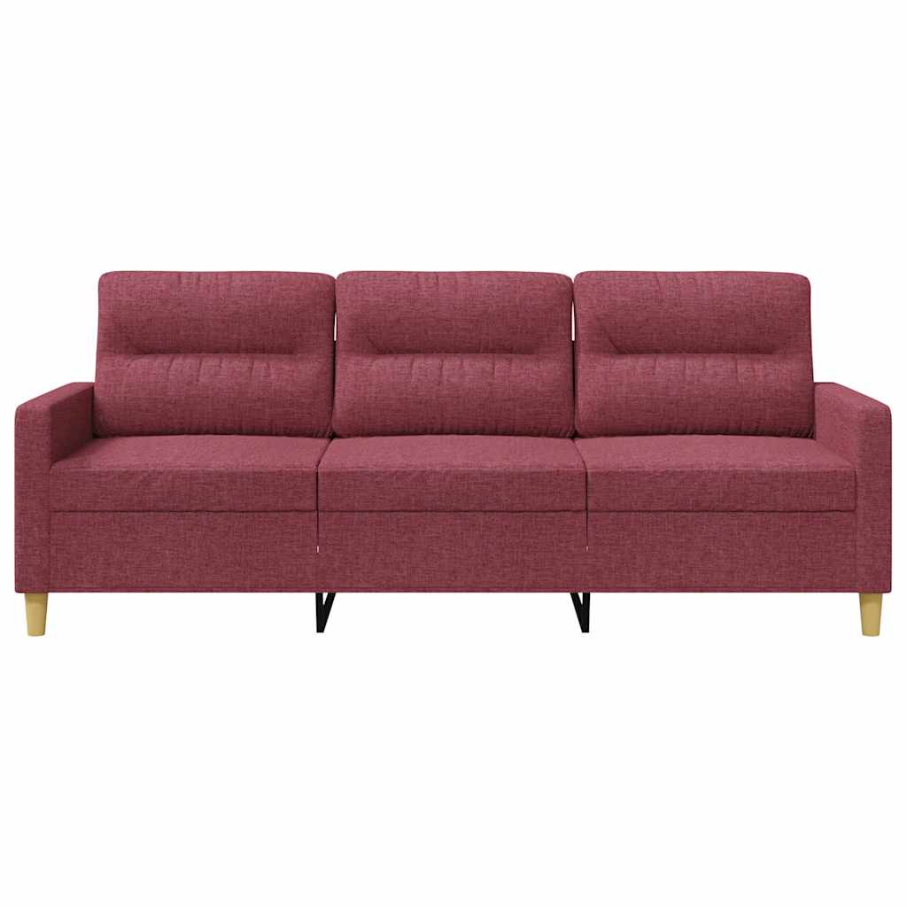 Canapé à 3 places Rouge bordeaux 180 cm Tissu - XIOS