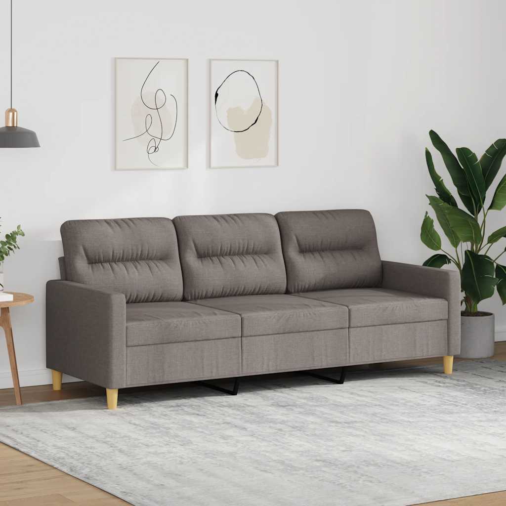 Canapé à 3 places Taupe 180 cm Tissu - XIOS