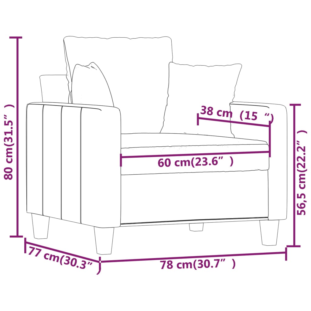 Fauteuil Noir 60 cm Tissu - XIOS